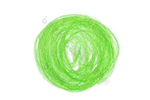 绿色的铅笔潦草地书写向白色的背景