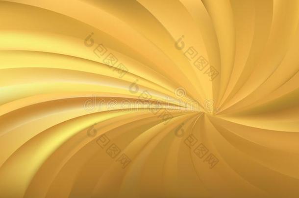 抽象的金辐射状的螺旋微量背景矢量图解的