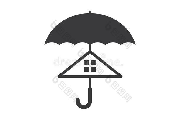 雨伞矢量标识偶像关于保险财产设计