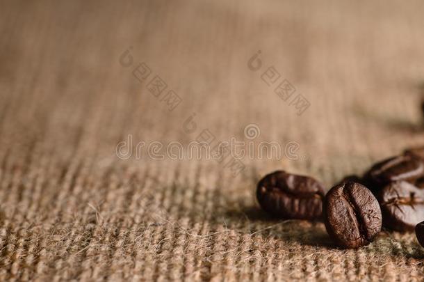咖啡豆背景关于烤c关于fee豆向粗黄麻布布后座议员
