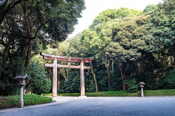 木制的牌坊门,指已提到的人传统的日本人门在日本的神道教int.安静
