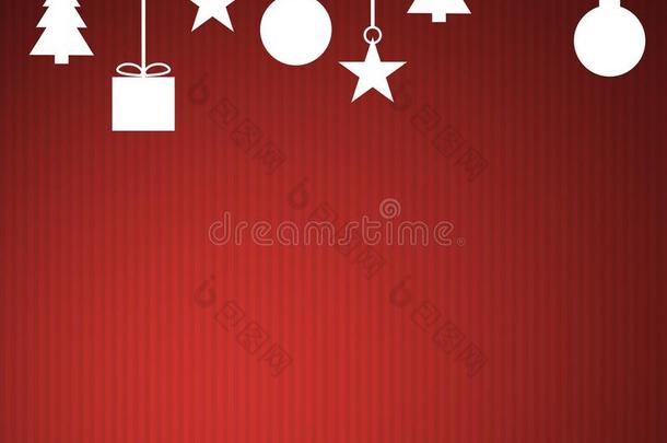 白色的圣诞节装饰和红色的有条纹的圣诞节卡片