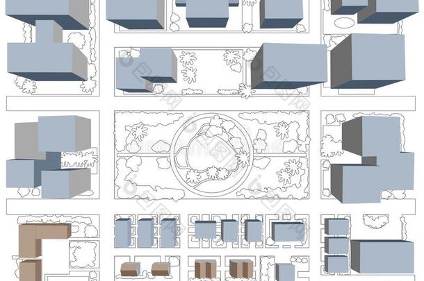 城镇计划图表鸟眼睛建筑学的空气的看法关于市民