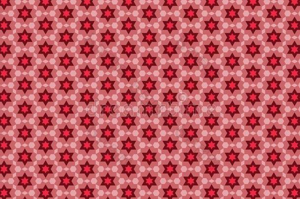 红色的六角星形模式矢量艺术
