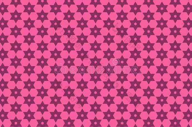 粉红色的无缝的星背景模式矢量影像