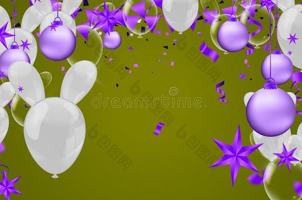 矢量说明关于紫色的气球