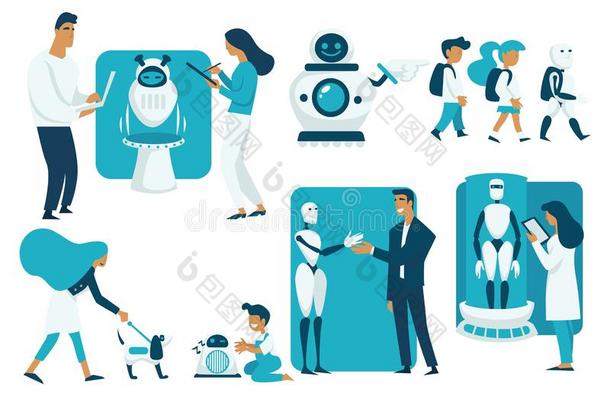 机器人机器人的科技和科学家将来的和开发人员