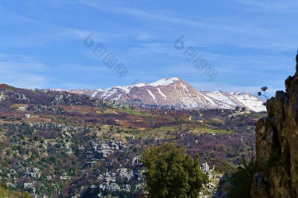 风景采用登上黎巴嫩在近处马鲁巴和法拉亚