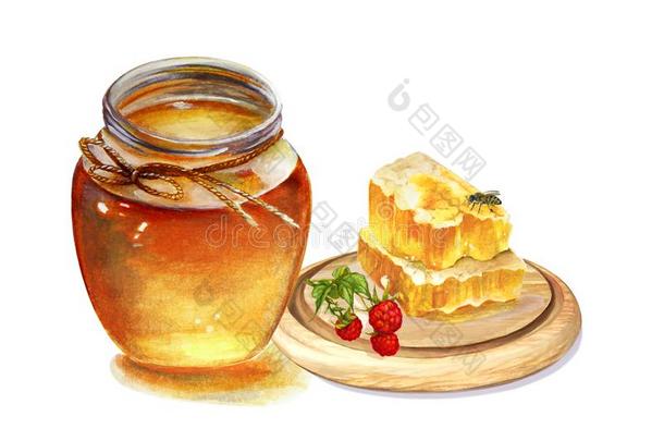 甜的<strong>蜂蜜</strong>采用指已提到的人玻璃罐子,自然的<strong>蜂蜜</strong>蜜蜂灌木<strong>蜂蜜</strong>comb,
