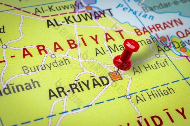 图钉弄尖在里亚特城市采用沙特阿拉伯国家的阿拉伯半岛