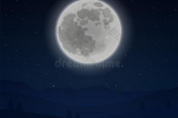 夜月光月亮星系背景