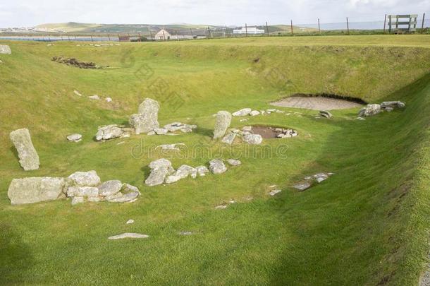 新石器时代的或石头年龄建筑物,贾尔绍夫,苏格兰
