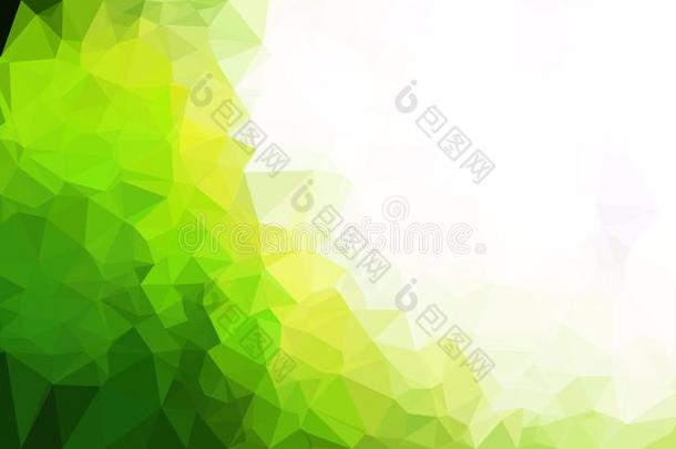 抽象的绿色的黄色的和白色的多角形的三角的背景