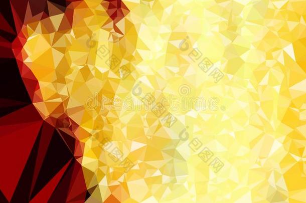 红色的和黄色的多边形抽象的背景矢量图解的