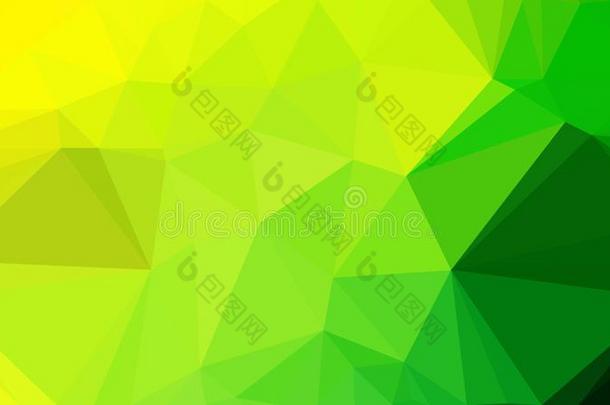 绿色的和黄色的几何学的多边形背景
