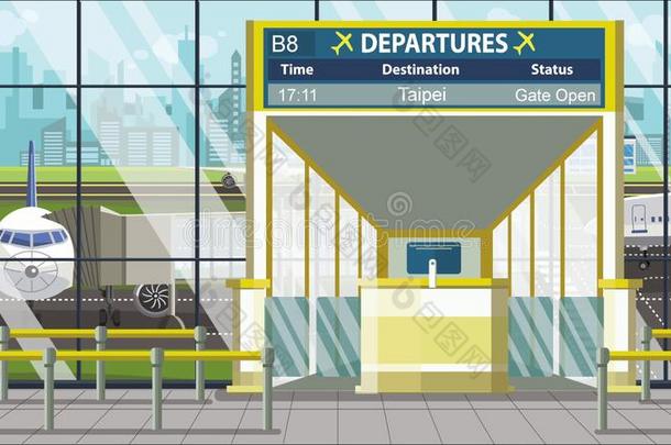 飞行向台北向机场离开板.旅游向台湾运货马车