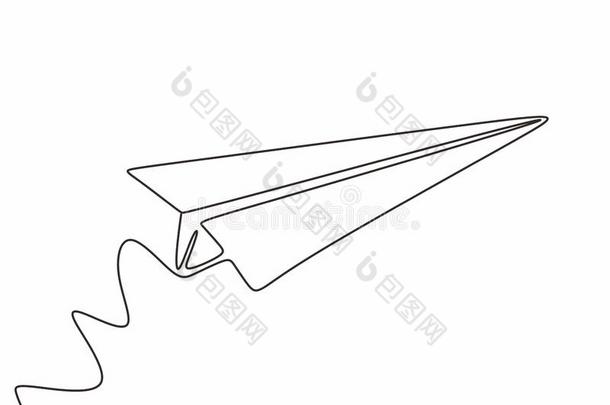 连续的线条绘画关于纸飞机.手艺水平商业