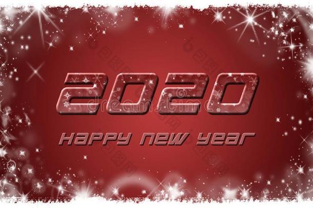 幸福的新的年2020字体向红色的背景和白色的specializedtrainingandreassignmentstudents