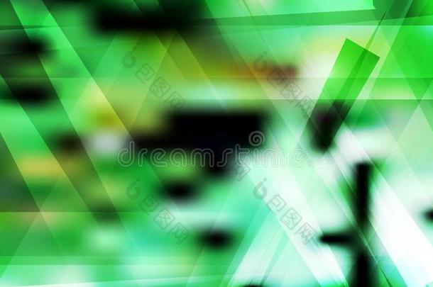 抽象的绿色的黑的和白色的现代的几何学的情况后座