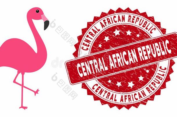 红鹳偶像和织地粗糙的中央的非洲的共和国密封