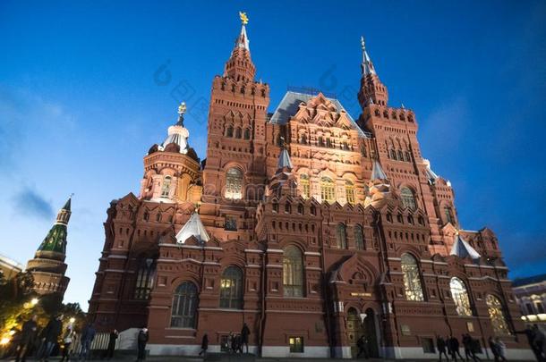 国家<strong>历史</strong>的博物馆在<strong>红色</strong>的正方形采用莫斯科,俄罗斯帝国.它\\的英语字母表的第20个字母