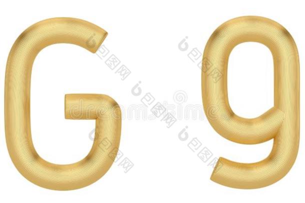 金色的线条字母表隔离的向白色的背景.3英语字母表中的第四个字母illustrati