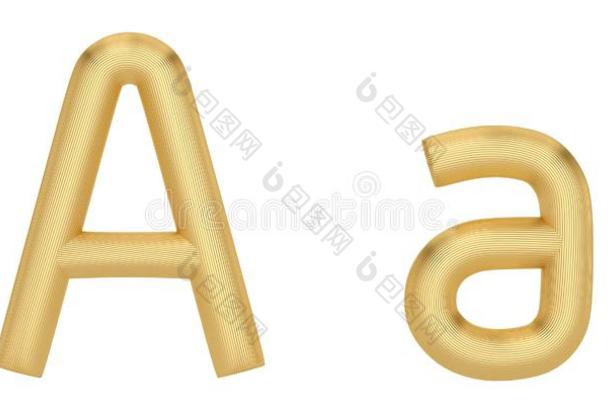 <strong>金色</strong>的<strong>线</strong>条字母表隔离的向白色的背景.3英语字母表中的第四个字母illustrati