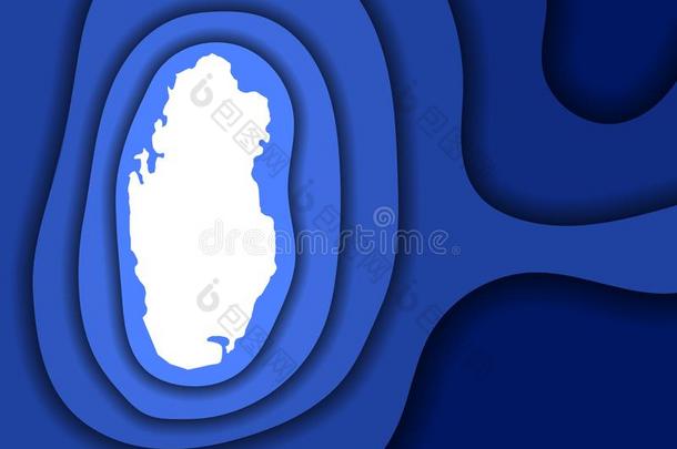 卡塔尔地图抽象的纲要的从蓝色层纸将切开3英语字母表中的第四个字母波