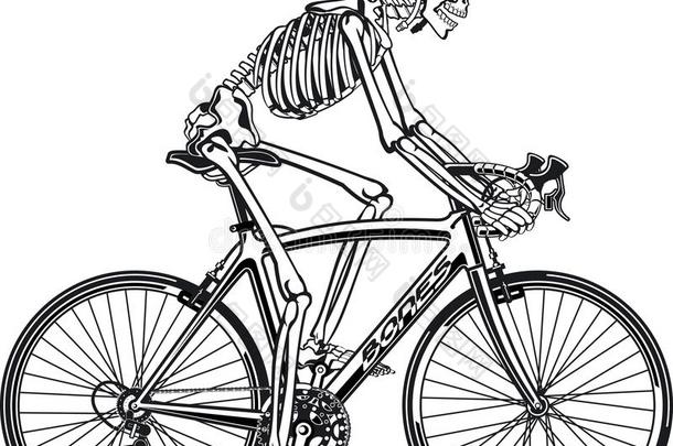 人骨架骑马速度比赛自行车