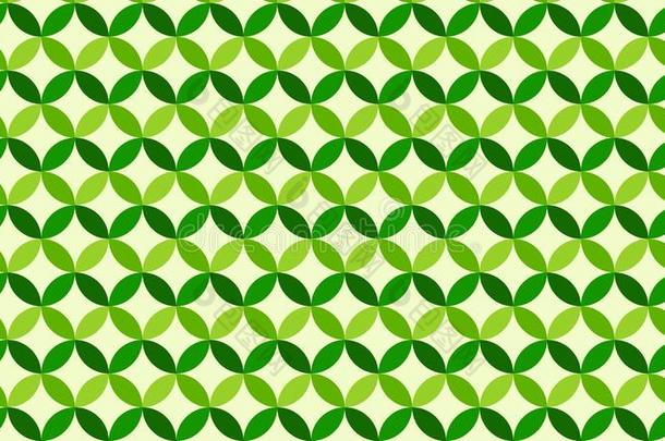 绿色的重叠圆模式背景