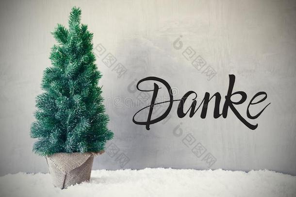 圣诞节树,雪,灰色的背景,谢谢方法谢谢你