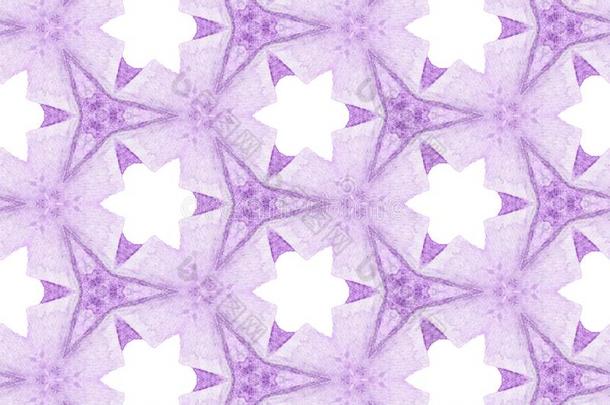 紫色的春季几何学无缝的模式.手绘画