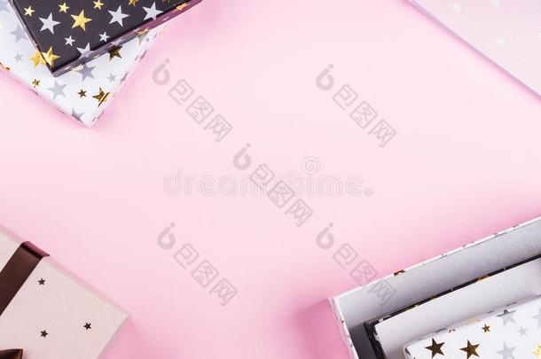 赠品盒框架向粉红色的.节日的c向cept平的放置