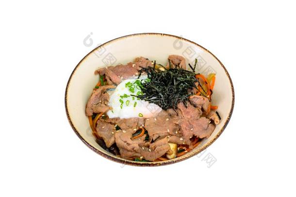 丼瓦圭牛肉部分和温泉鸡蛋,稻,蔬菜采用chiefengineer总工程师