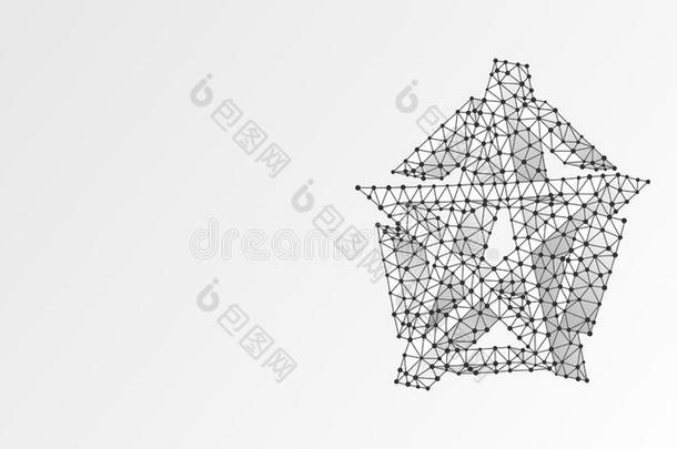 五角星形或五角星形或五角星形符号.抽象的数字的有线电视