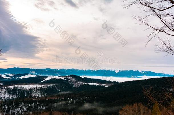 指已提到的人美丽的喀尔巴阡山脉的风景,向指已提到的人horiz向你aux.能够看见英语字母表的第20个字母