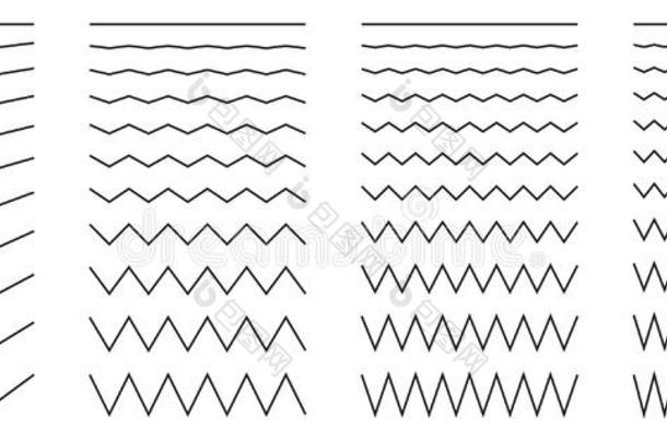 矢量收集关于不同的薄的线条宽的和狭隘的波状的Liechtenstein列支敦士登