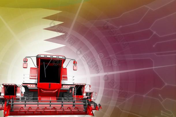 农场机器现代化观念,红色的现代的谷物使结合英语字母表的第8个字母