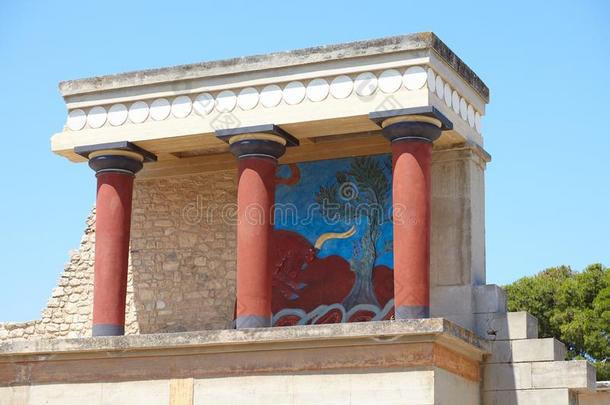 风景优美的毁坏关于指已提到的人克里特<strong>文明</strong>的宫关于克诺索斯向克利特岛,希腊