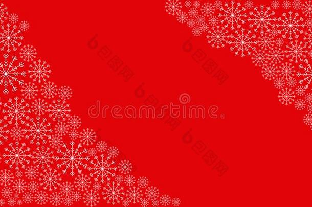 圣诞节背景.红色的背景.白色的雪花.红色的雪