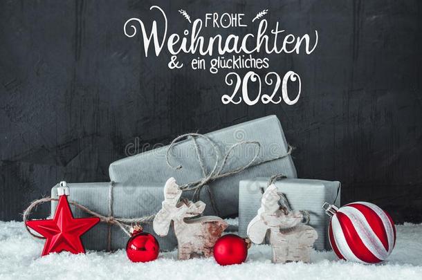雪,赠品,红色的装饰,可爱的东西2020方法幸福的2020