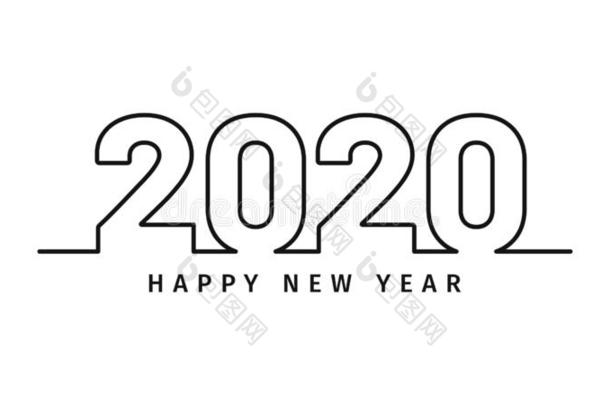 幸福的新的<strong>年2020</strong>文本设计采用l采用e<strong>艺术</strong>方式.幸福的新的肯定