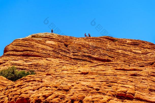 红色的砂岩山在指已提到的人砂岩采石场跟踪采用红色的岩石