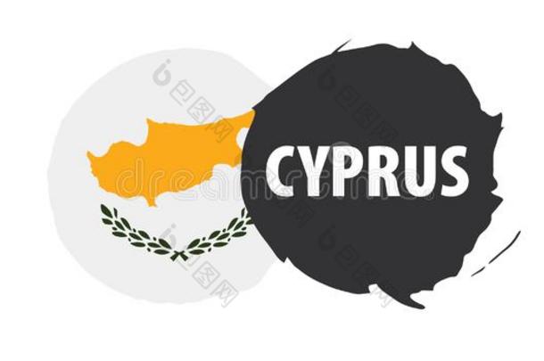 塞浦路斯旗,矢量说明向一白色的b一ckground
