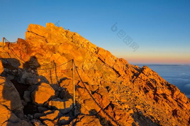 泰德火山在日出采用特内里费岛,金丝雀岛,Spa采用