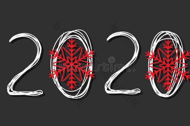 <strong>2020</strong>,字体.无忧无虑地书面的<strong>2020</strong>算术装饰和