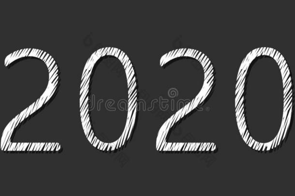 年<strong>2020</strong>,遮蔽住<strong>数字</strong>为的符号日历年<strong>2020</strong>