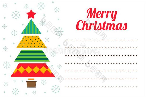 圣诞节问候卡片和圣诞节树.