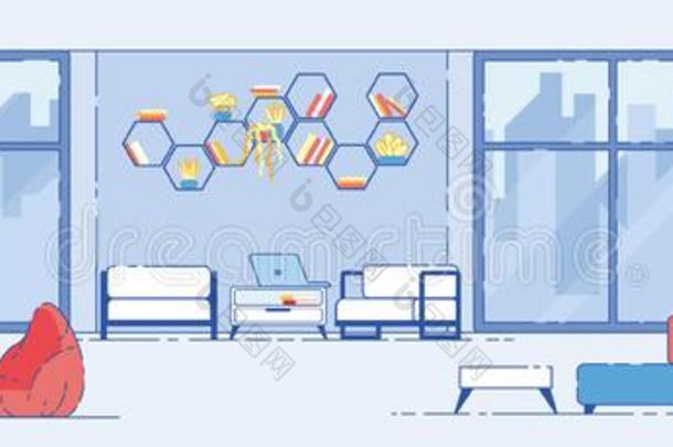 大大地过道,办公室或等候房间f或顾客