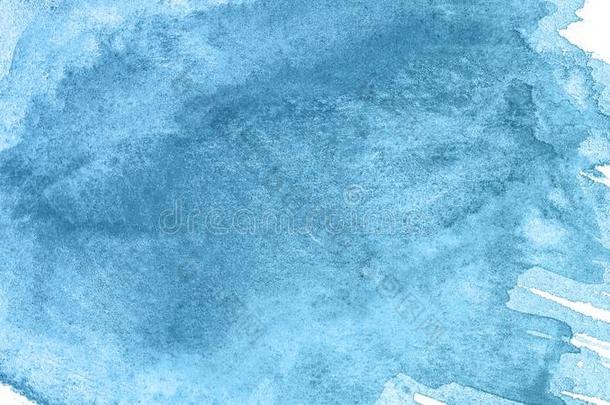 抽象的蓝色水彩手描画的背景